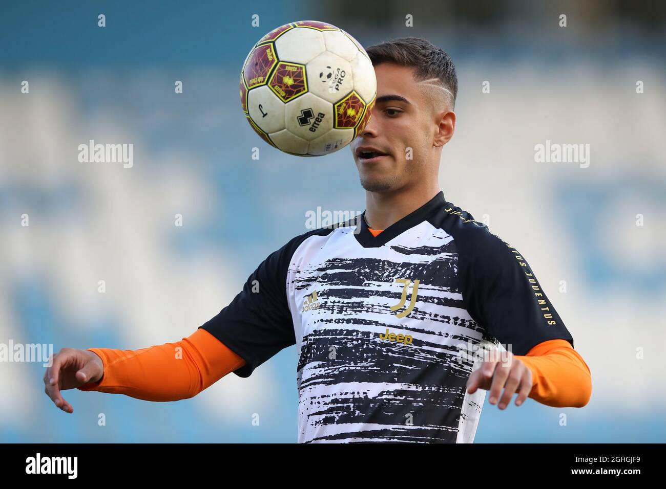 Lucas Oliveira Rosa of Juventus during the warm up prior to the Lega Pro  Serie C match at Stadio Citta di Gorgonzola, Gorgonzola. Picture date: 3rd  October 2020. Picture credit should read: