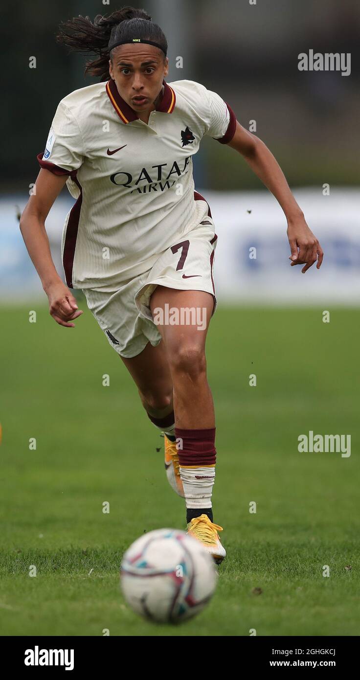Andressa Alves da Silva of AS Roma during the Serie A Femminile match at  Suning Youth Development Center, Milano. Picture date: 11th October 2020.  Picture credit should read: Jonathan Moscrop/Sportimage via PA