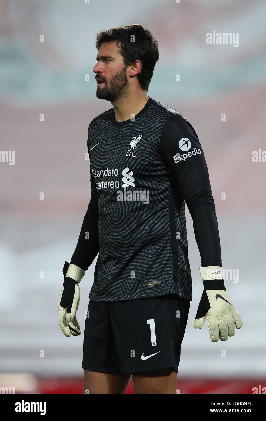 Alisson Becker of Liverpool during the Premier League match at Anfield, Liverpool. Picture date: 24th October 2020. Picture credit should read: Simon Bellis/Sportimage via PA Images Stock Photo