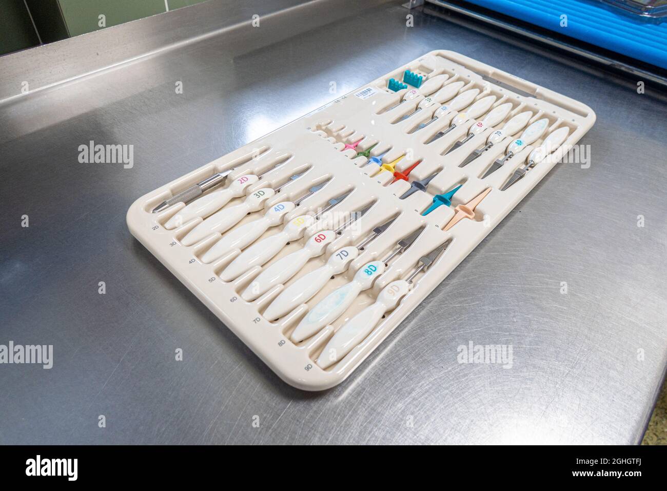 Finger Insteument a tray contains the instruments for a finger joint prosthesis Stock ...