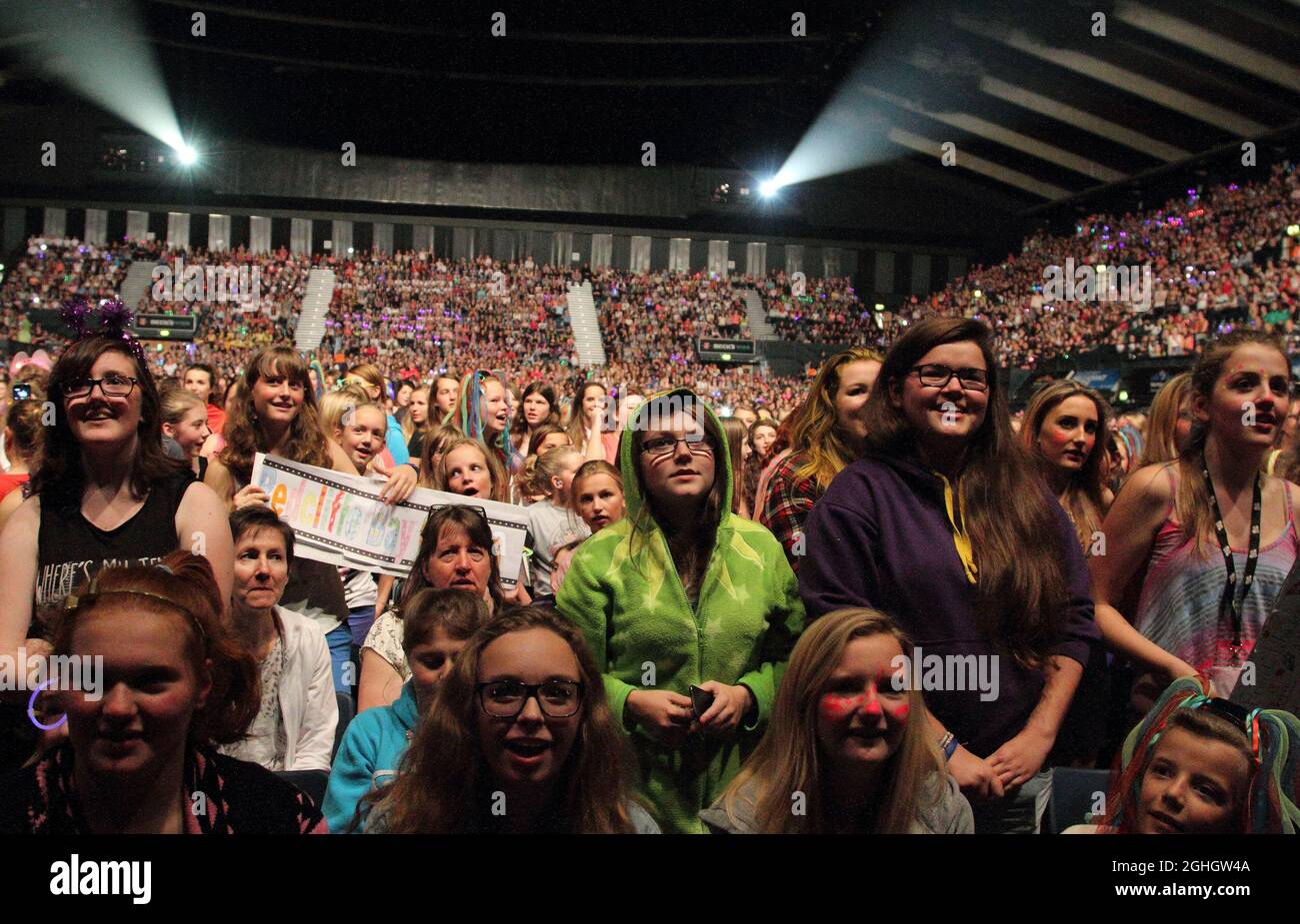 London, UK. Fans  at the Girlguiding Big Gig 2013 at the Wembley Arena, London, UK - October 12th 2013. Ref: LMK73-45533-141013  Keith Mayhew/Landmark Media.  WWW.LMKMEDIA.COM. Stock Photo