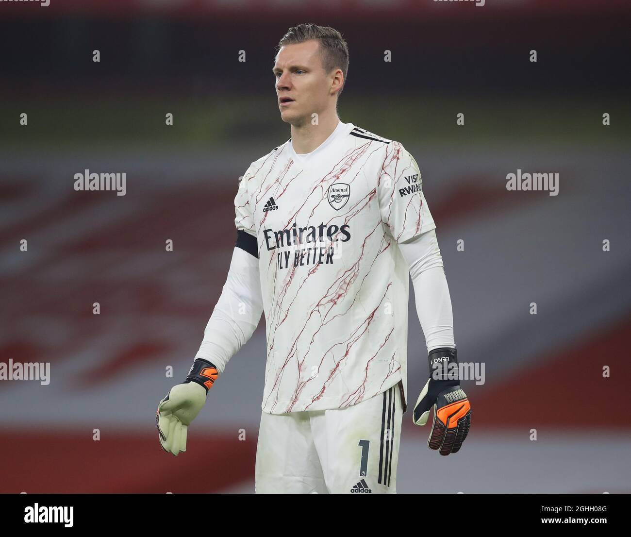 Bernd Leno of Arsenal in the third kit as he had to change before kick off  due to a clash during the Premier League match at the Emirates Stadium,  London. Picture date: