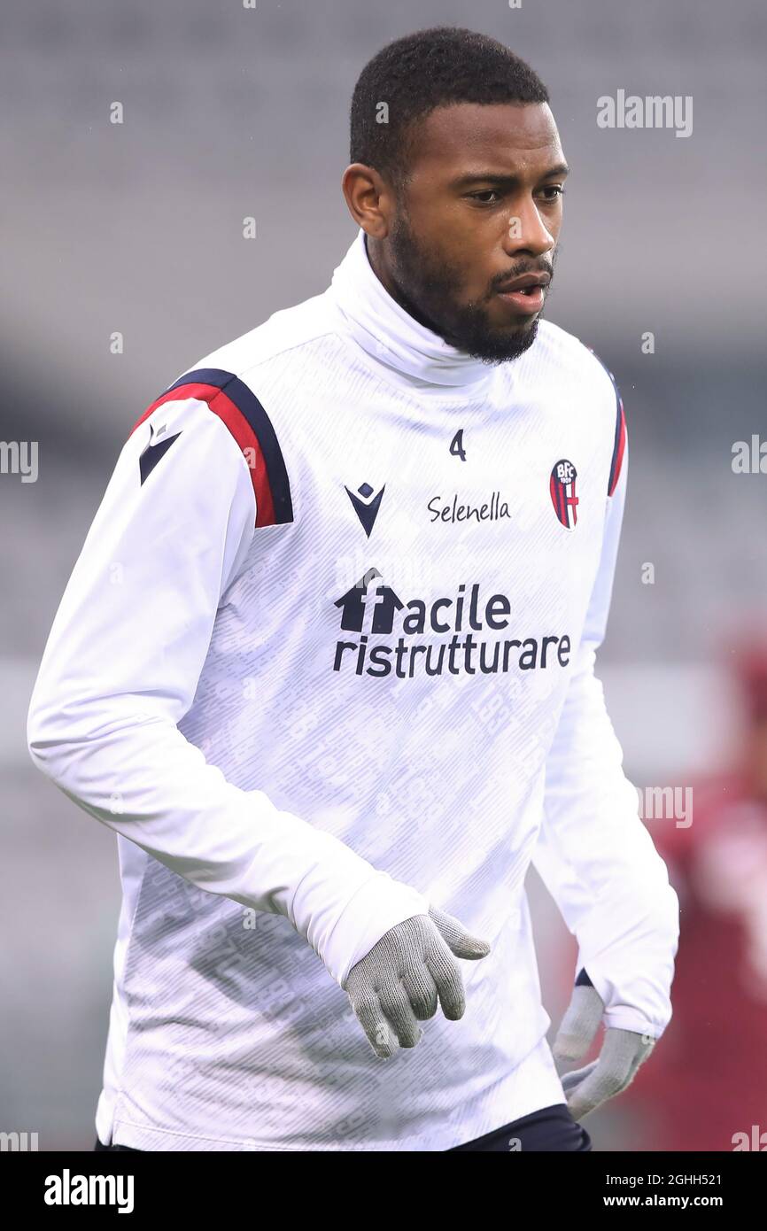 Stefano Denswil of Bologna FC during the Serie A match at Stadio Grande Torino, Turin. Picture date: 20th December 2020. Picture credit should read: Jonathan Moscrop/Sportimage via PA Images Stock Photo