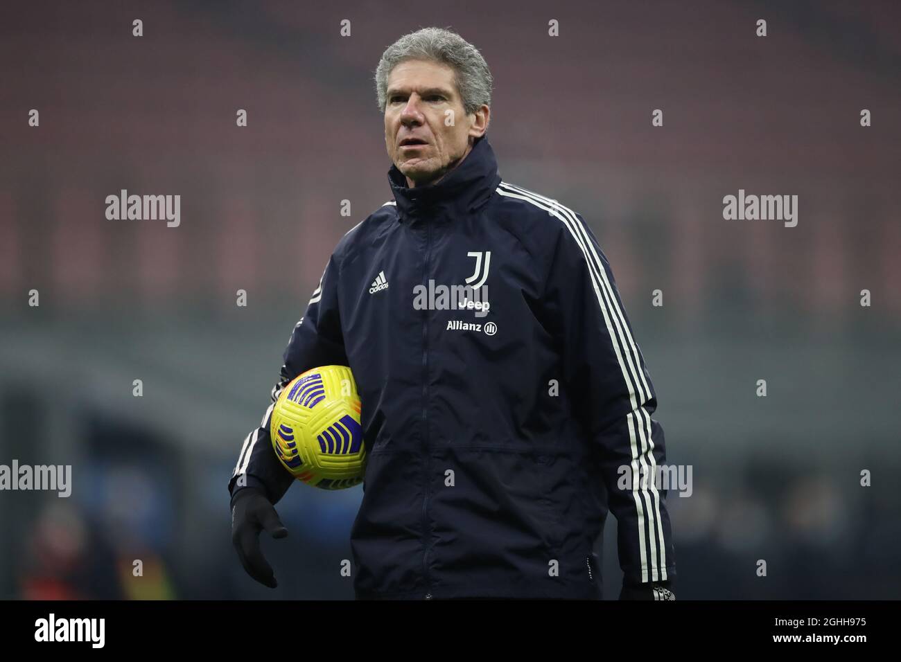 Claudio Filippi goalkeeping coach of Juventus during the warm up prior to the Serie A match at Giuseppe Meazza, Milan. Picture date: 17th January 2021. Picture credit should read: Jonathan Moscrop/Sportimage via PA Images Stock Photo