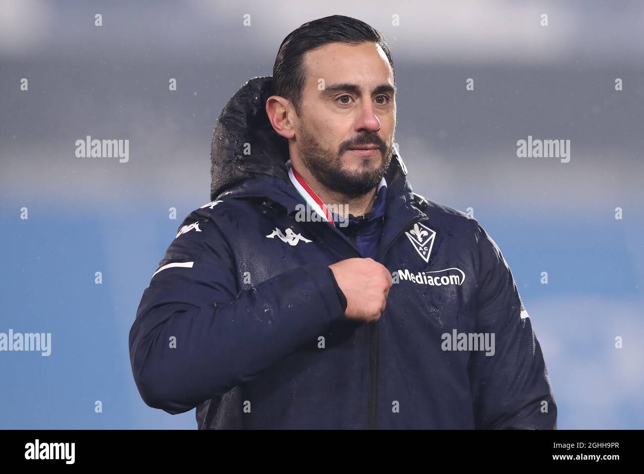 Alberto Aquilani Head coach of ACF Fiorentina reacts following the 3-1 defeat in the Supercoppa Primavera match at Gewiss Stadium, Bergamo. Picture date: 21st January 2021. Picture credit should read: Jonathan Moscrop/Sportimage via PA Images Stock Photo