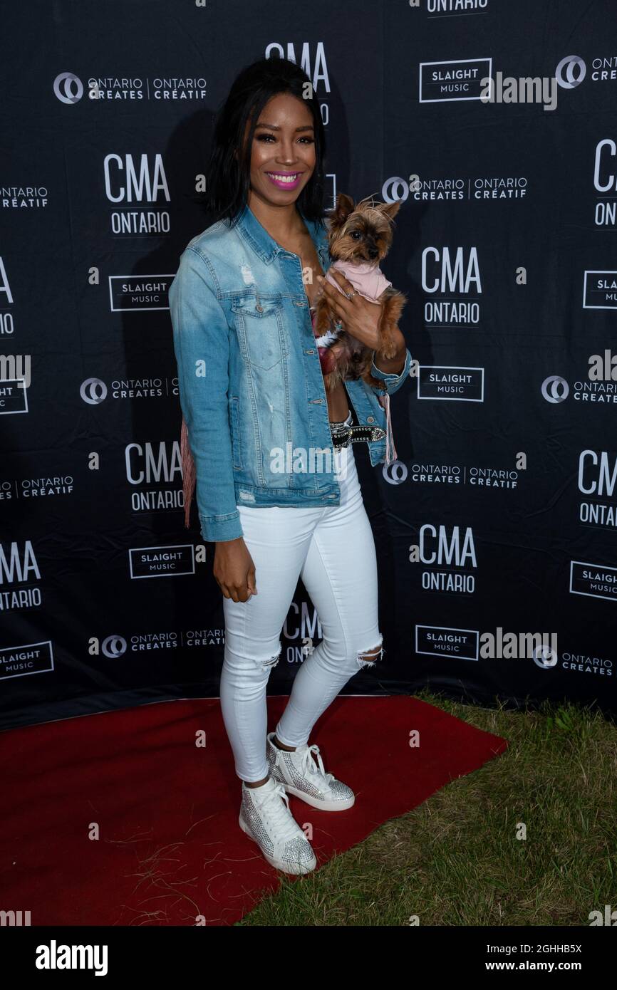 Hamilton Canada. 05th Sep 2021. Toronto Canada September 5 2021. Sacha poses for photo at the CMAO Country Music Association of Ontario 2021 Awards show at Ancaster Fairgrounds in Hamilton Ontario. Do...