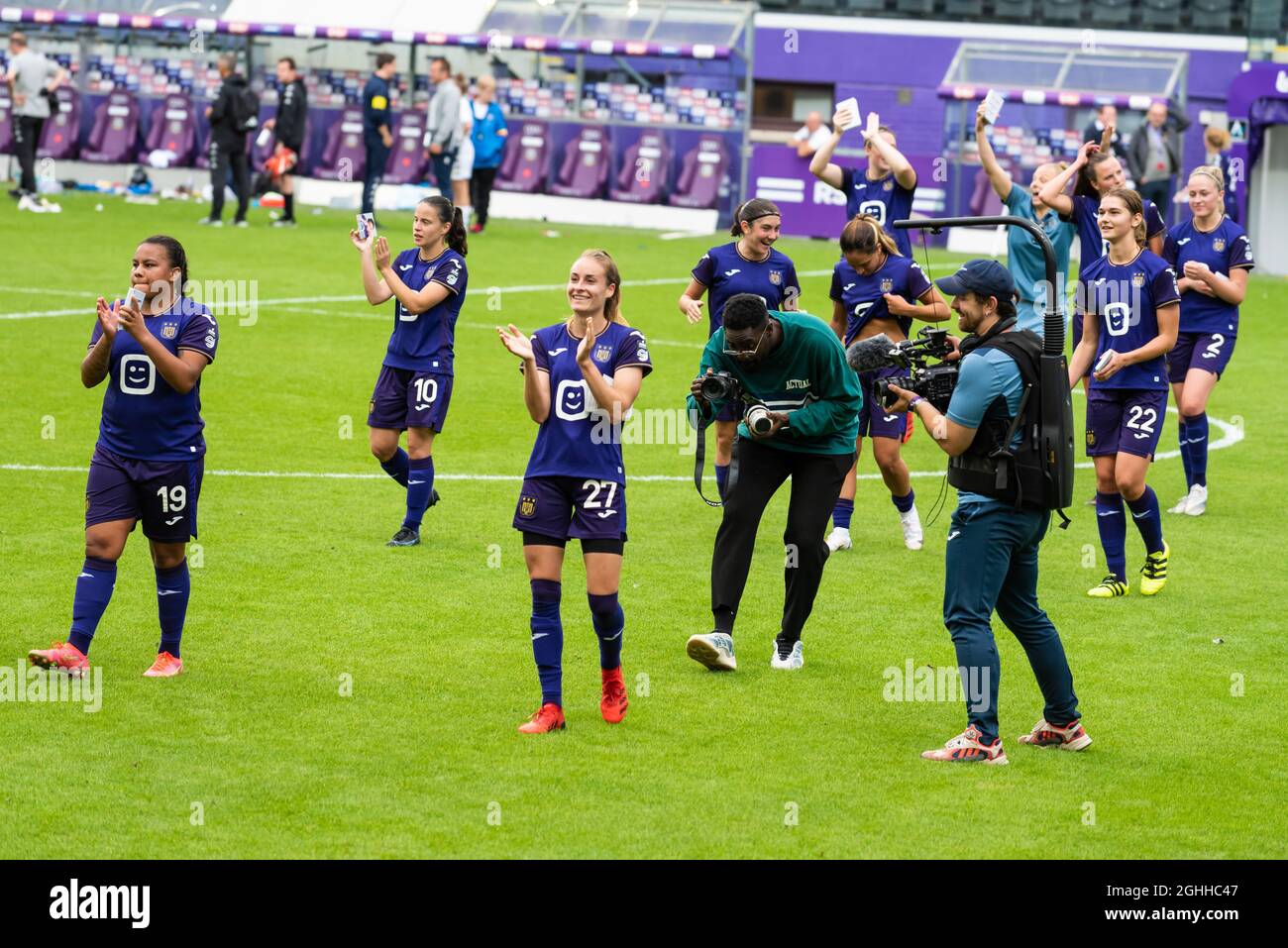 The Women Royal Sporting Club Anderlecht RSCA against the Charleroi Femina Stock Photo