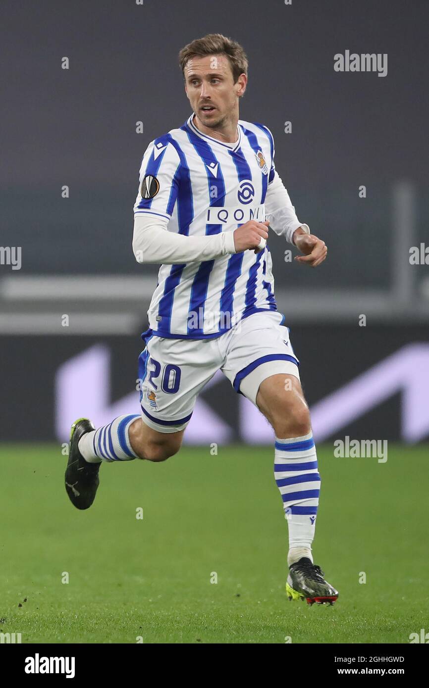 Nacho Monreal of Real Sociedad during the UEFA Europa League match at Juventus Stadium, Turin. Picture date: 18th February 2021. Picture credit should read: Jonathan Moscrop/Sportimage via PA Images Stock Photo