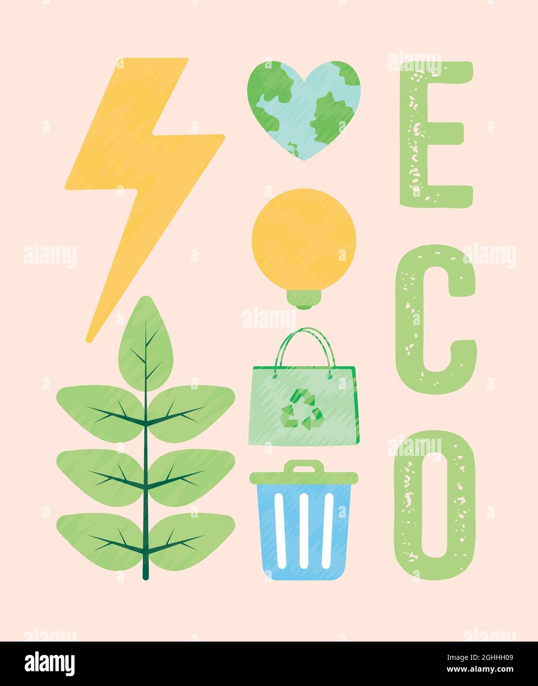 six eco items Stock Vector Image & Art - Alamy