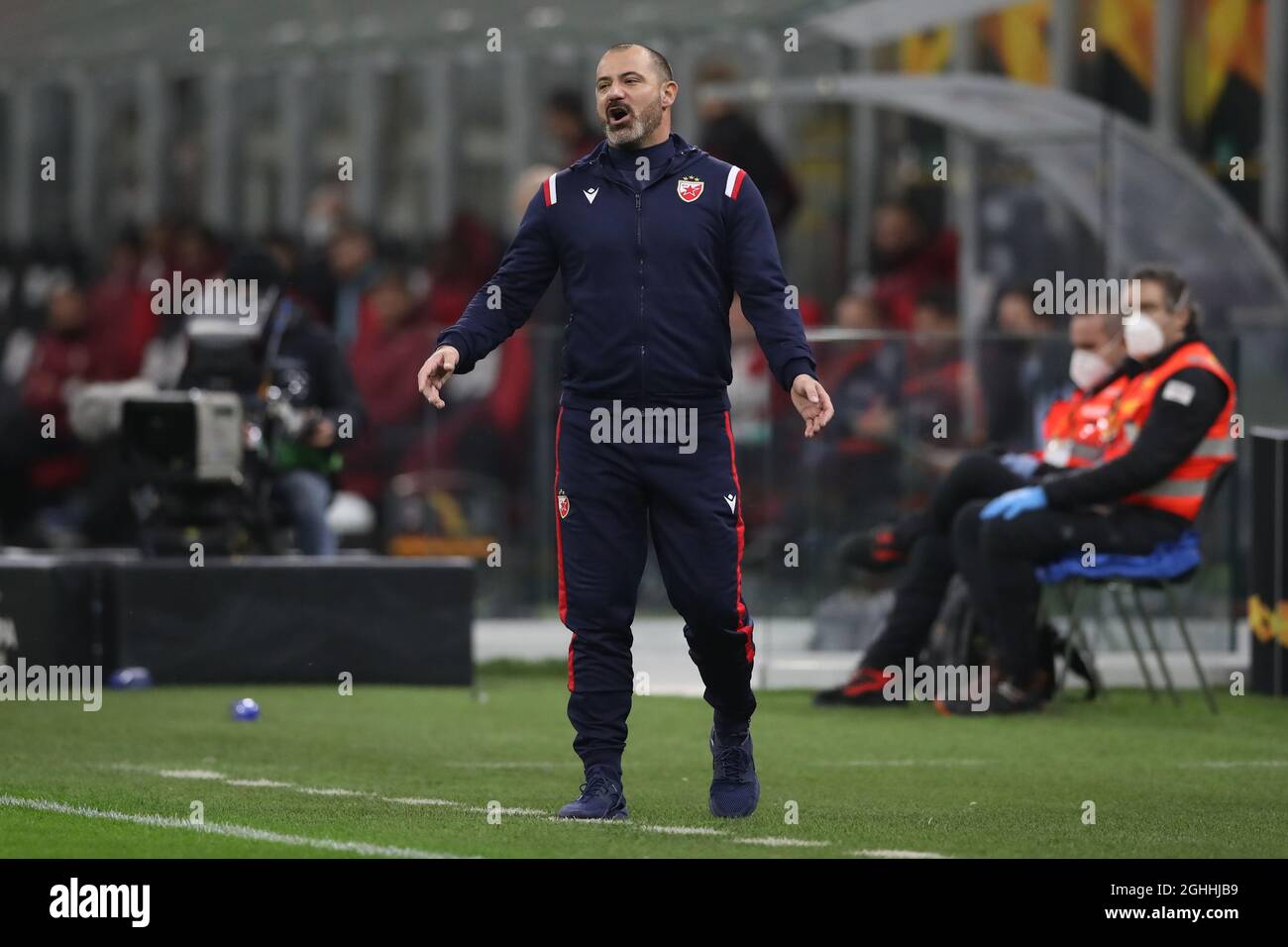 Dejan Stankovic Head coach of FK Crvena zvezda reacts during the UEFA  Champions League match at Giuseppe Meazza, Milan. Picture date: 25th  February 2021. Picture credit should read: Jonathan Moscrop/Sportimage via  PA