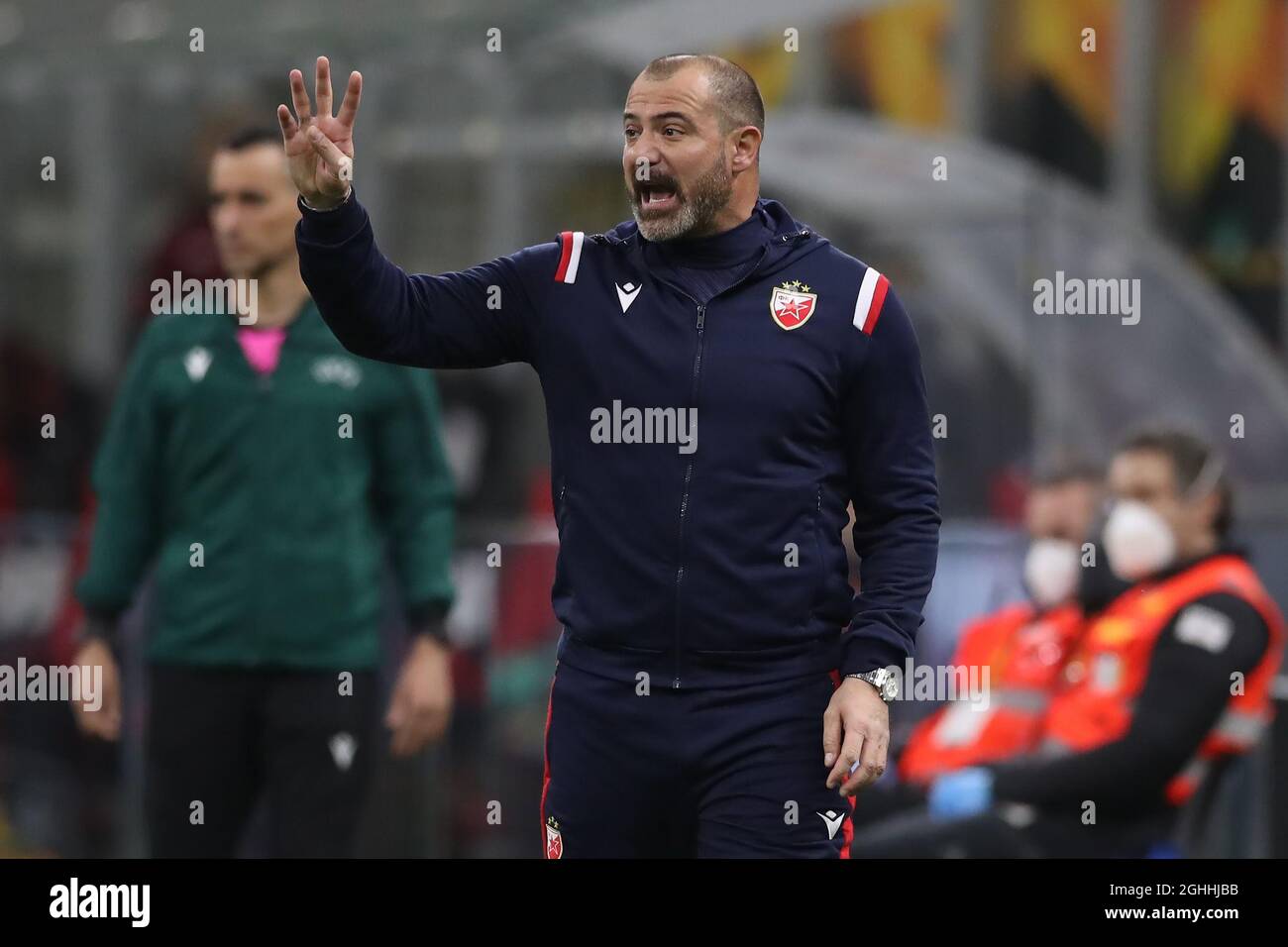 Dejan Stankovic Head coach of FK Crvena zvezda reacts during the UEFA  Europa League match at Giuseppe Meazza, Milan. Picture date: 25th February  2021. Picture credit should read: Jonathan Moscrop/Sportimage via PA