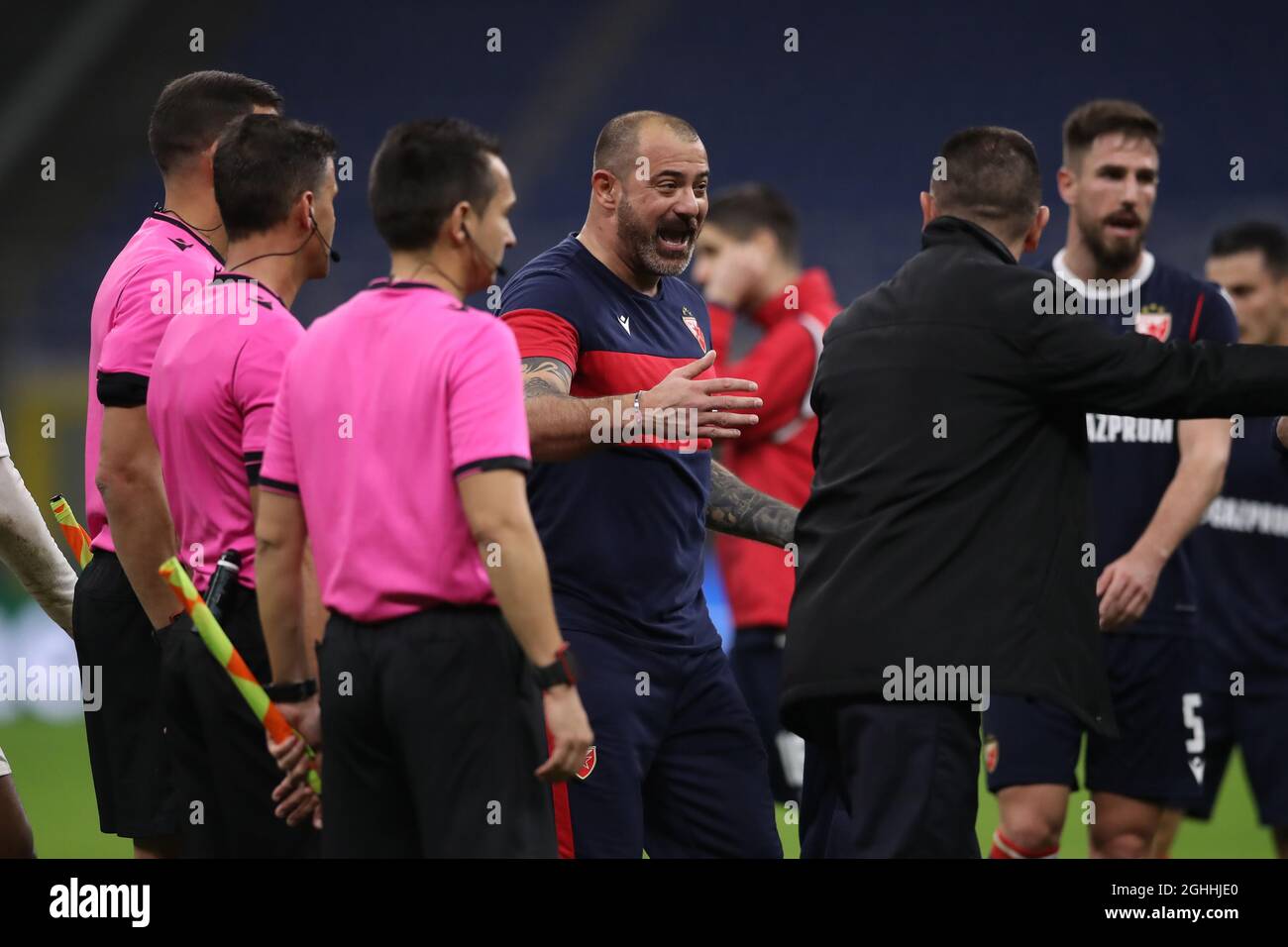 Dejan Stankovic Head coach of FK Crvena zvezda reacts following the final  whistle of the UEFA Europa League match at Giuseppe Meazza, Milan. Picture  date: 25th February 2021. Picture credit should read