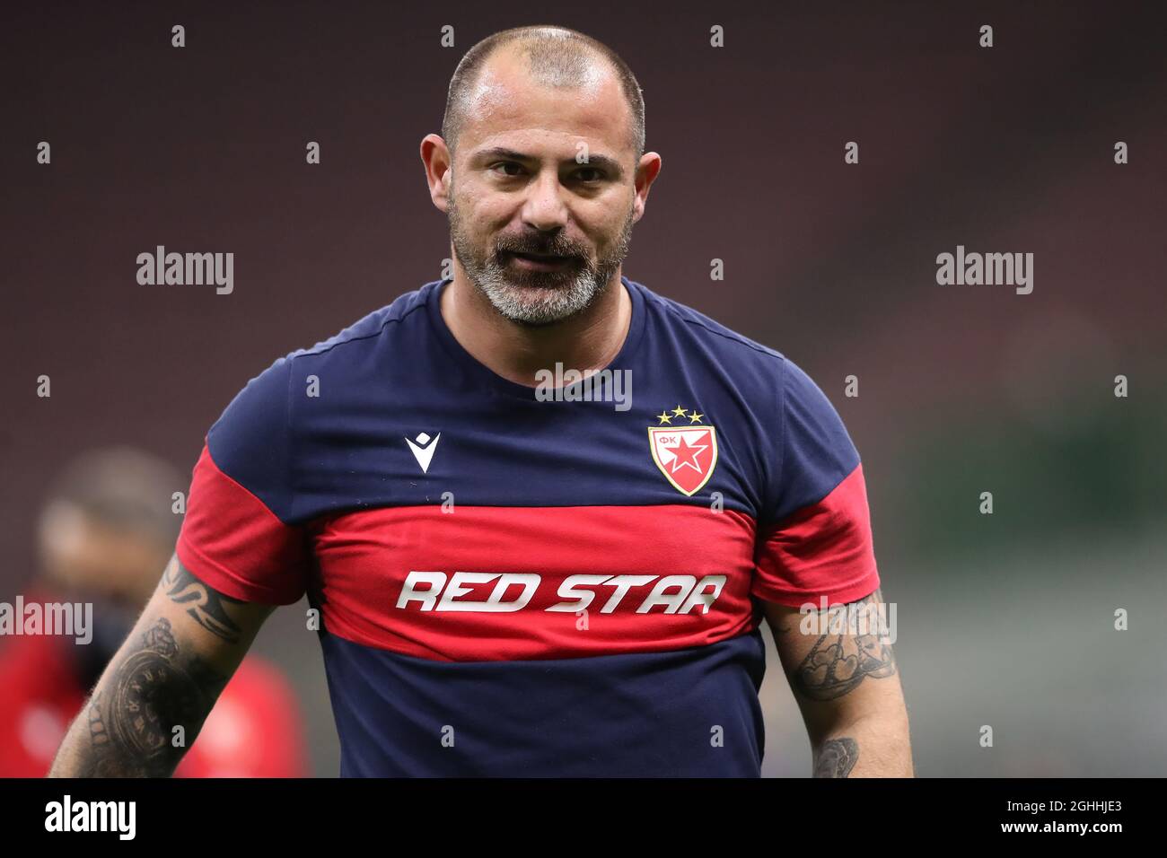 Dejan Stankovic Head coach of FK Crvena zvezda reacts following the final  whistle of the UEFA Europa League match at Giuseppe Meazza, Milan. Picture  date: 25th February 2021. Picture credit should read