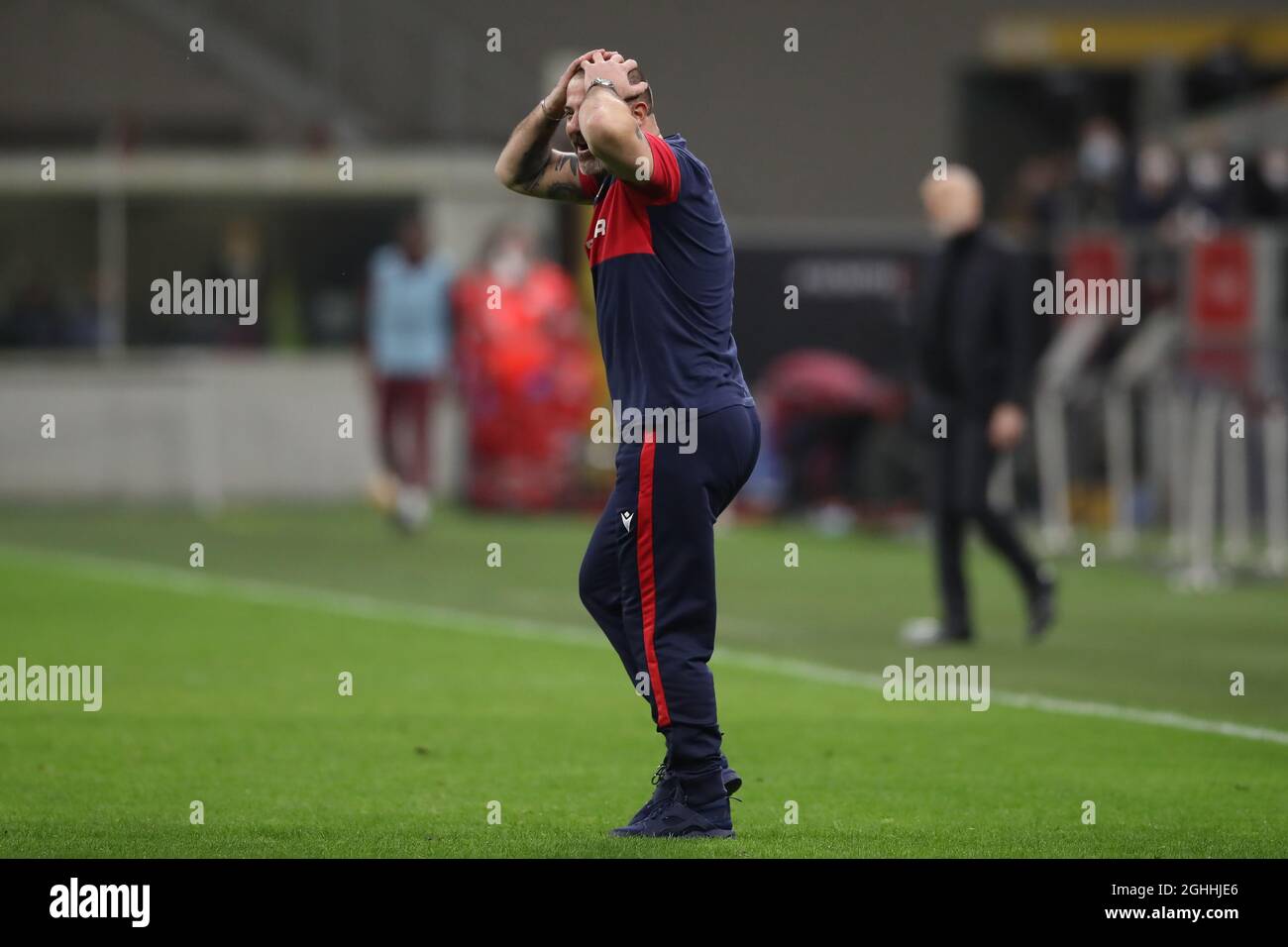 Dejan Stankovic Head coach of FK Crvena zvezda reacts during the UEFA  Champions League match at Giuseppe Meazza, Milan. Picture date: 25th  February 2021. Picture credit should read: Jonathan Moscrop/Sportimage via  PA