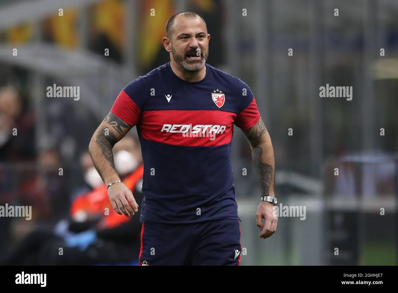 Dejan Stankovic Head coach of FK Crvena zvezda reacts during the UEFA  Europa League match at Giuseppe Meazza, Milan. Picture date: 25th February  2021. Picture credit should read: Jonathan Moscrop/Sportimage via PA