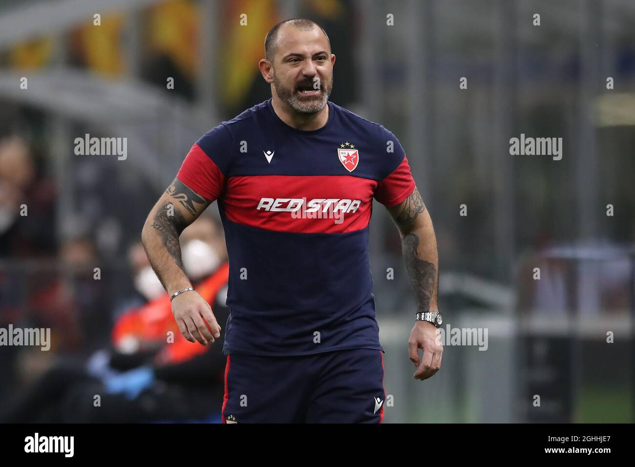 Dejan Stankovic Head coach of FK Crvena zvezda reacts during the UEFA  Champions League match at Giuseppe Meazza, Milan. Picture date: 25th  February 2021. Picture credit should read: Jonathan Moscrop/Sportimage via  PA