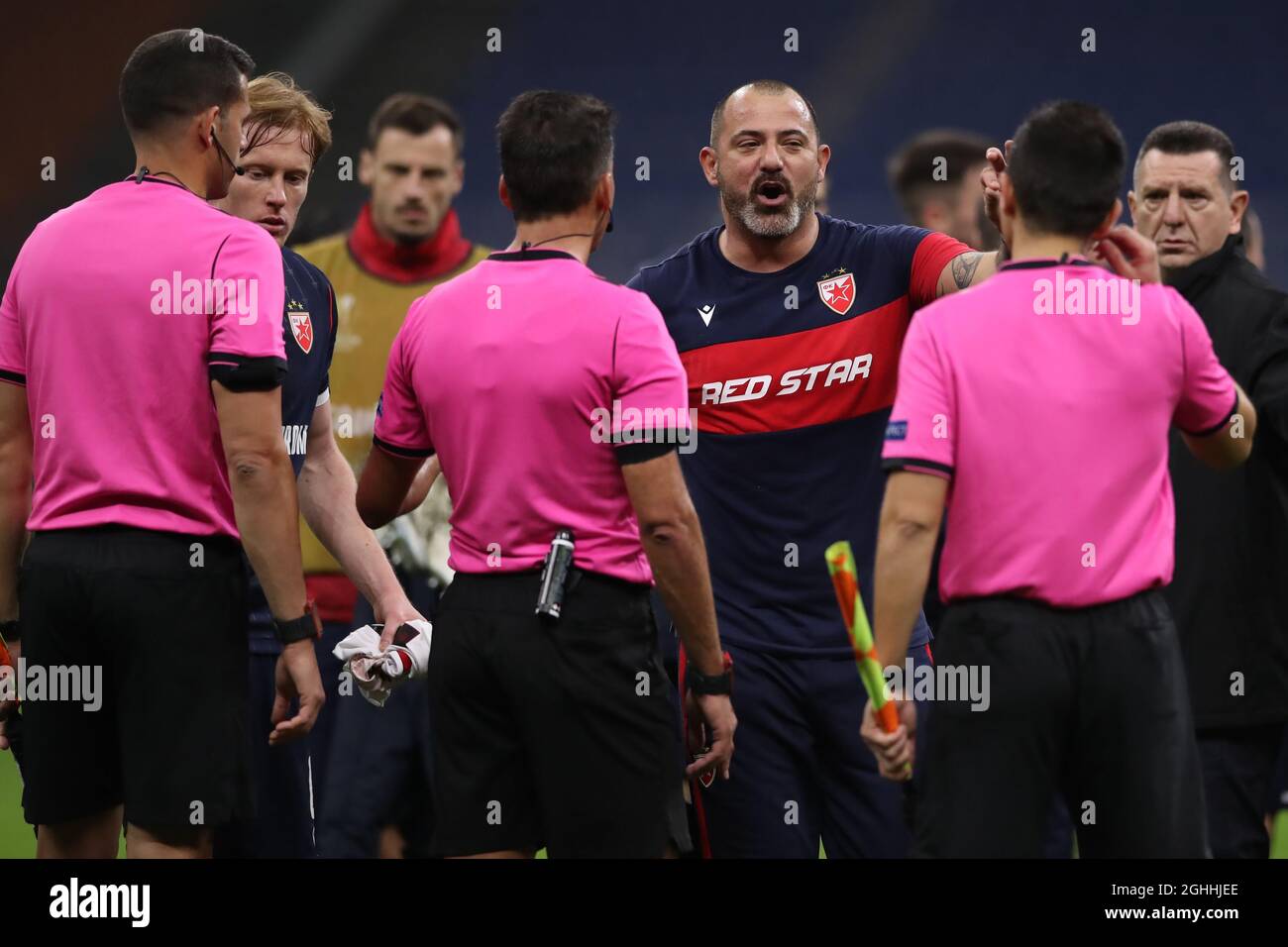 Dejan Stankovic Head coach of FK Crvena zvezda reacts during the UEFA  Europa League match at Giuseppe Meazza, Milan. Picture date: 25th February  2021. Picture credit should read: Jonathan Moscrop/Sportimage via PA