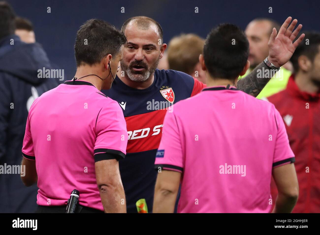 Dejan Stankovic Head coach of FK Crvena zvezda reacts following the final  whistle of the UEFA Europa League match at Giuseppe Meazza, Milan. Picture  date: 25th February 2021. Picture credit should read