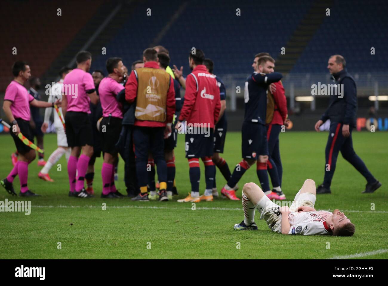 Dejan Stankovic Head coach of FK Crvena zvezda reacts during the UEFA  Europa League match at Giuseppe Meazza, Milan. Picture date: 25th February  2021. Picture credit should read: Jonathan Moscrop/Sportimage via PA