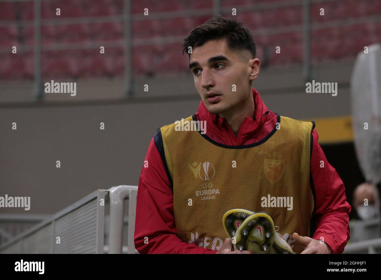 Dejan Stankovic Head coach of FK Crvena zvezda reacts during the UEFA  Europa League match at Giuseppe Meazza, Milan. Picture date: 25th February  2021. Picture credit should read: Jonathan Moscrop/Sportimage via PA