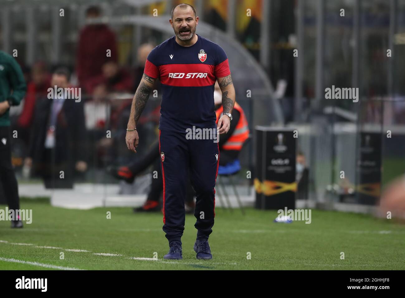 Dejan Stankovic Head coach of FK Crvena zvezda reacts during the UEFA  Europa League match at Giuseppe Meazza, Milan. Picture date: 25th February  2021. Picture credit should read: Jonathan Moscrop/Sportimage via PA