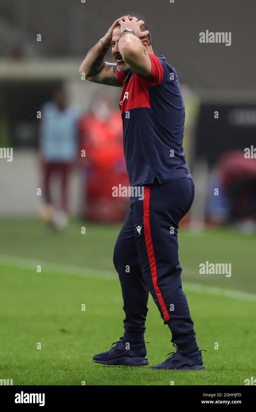 Dejan Stankovic Head coach of FK Crvena zvezda reacts during the UEFA  Europa League match at Giuseppe Meazza, Milan. Picture date: 25th February  2021. Picture credit should read: Jonathan Moscrop/Sportimage via PA