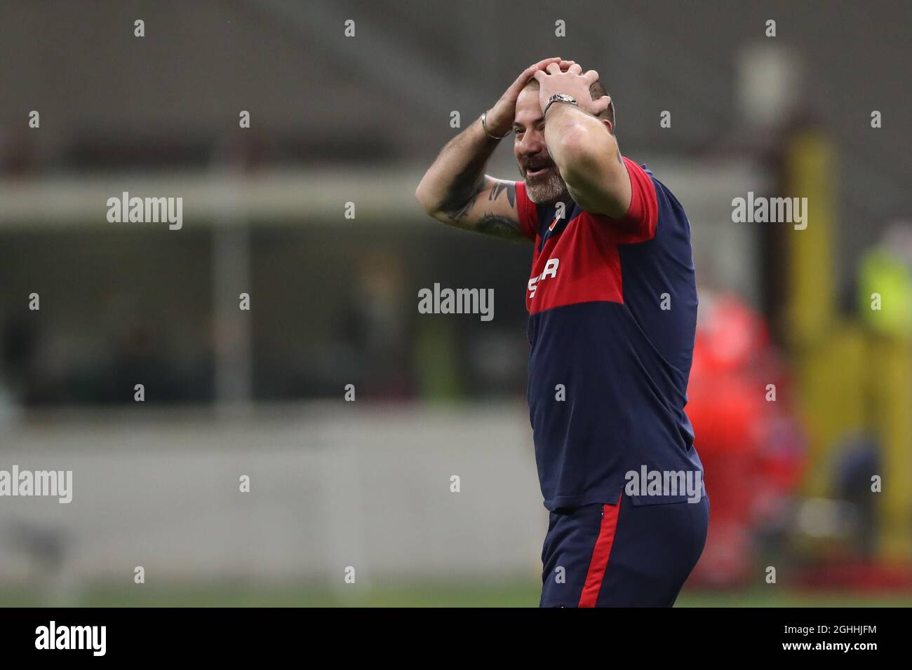 Dejan Stankovic Head coach of FK Crvena zvezda reacts during the UEFA  Europa League match at Giuseppe Meazza, Milan. Picture date: 25th February  2021. Picture credit should read: Jonathan Moscrop/Sportimage via PA