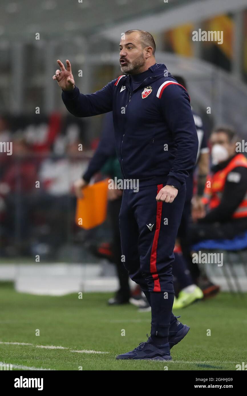 Dejan Stankovic Head coach of FK Crvena zvezda reacts following the final  whistle of the UEFA Europa League match at Giuseppe Meazza, Milan. Picture  date: 25th February 2021. Picture credit should read