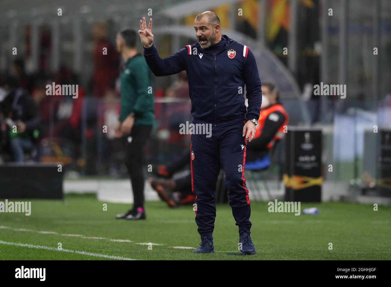 Dejan Stankovic Head coach of FK Crvena zvezda reacts during the UEFA  Champions League match at Giuseppe Meazza, Milan. Picture date: 25th  February 2021. Picture credit should read: Jonathan Moscrop/Sportimage via  PA