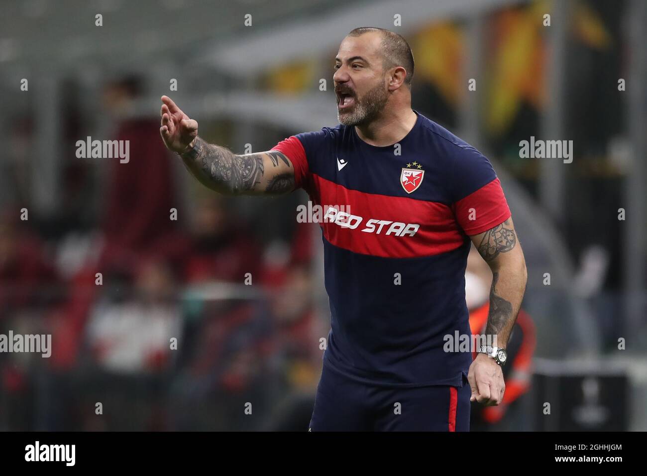 Dejan Stankovic Head coach of FK Crvena zvezda reacts during the UEFA  Europa League match at Giuseppe Meazza, Milan. Picture date: 25th February  2021. Picture credit should read: Jonathan Moscrop/Sportimage via PA