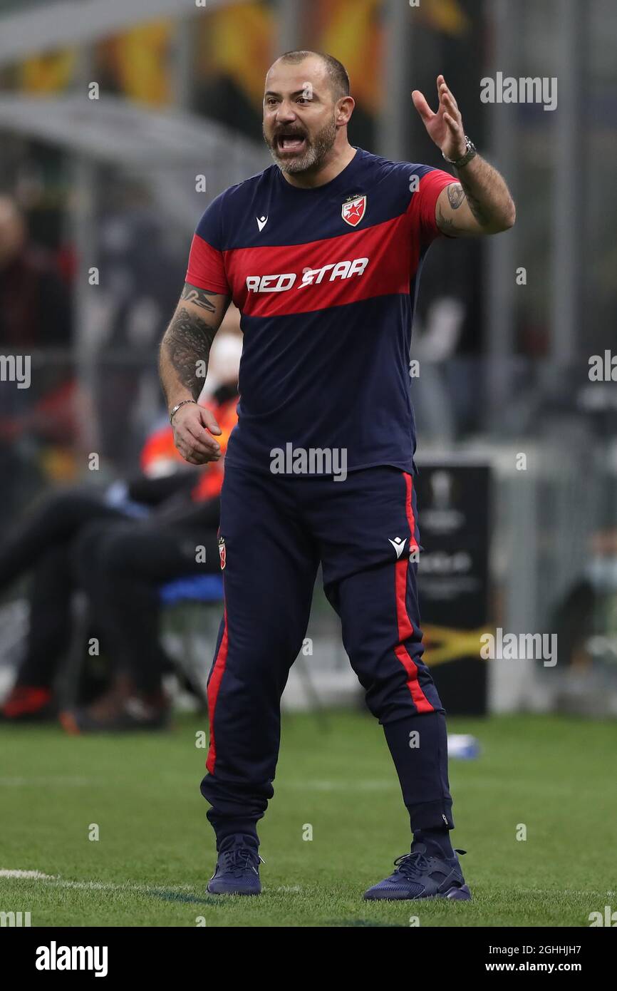 Dejan Stankovic Head coach of FK Crvena zvezda reacts during the UEFA  Europa League match at Giuseppe Meazza, Milan. Picture date: 25th February  2021. Picture credit should read: Jonathan Moscrop/Sportimage via PA