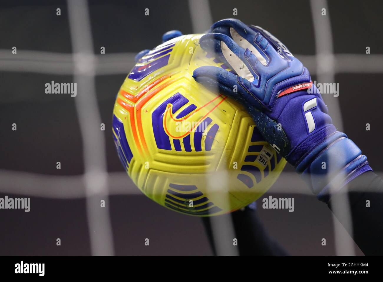 Udinese Calcio goalkeepers weariness Reusch gloves go through their warm up drill prior to the Serie A match at Giuseppe Meazza, Milan. Picture date: 3rd March 2021. Picture credit should read: Jonathan Moscrop/Sportimage via PA Images Stock Photo