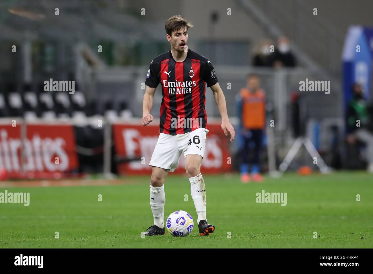 Matteo Gabbia of AC Milan during the Serie A match at Giuseppe Meazza ...