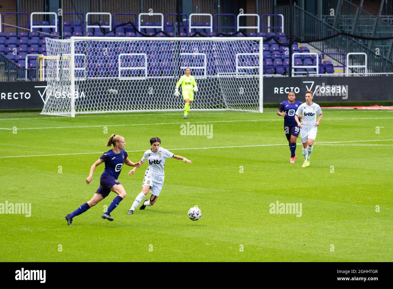 The Women Royal Sporting Club Anderlecht RSCA against the Charleroi Femina Stock Photo