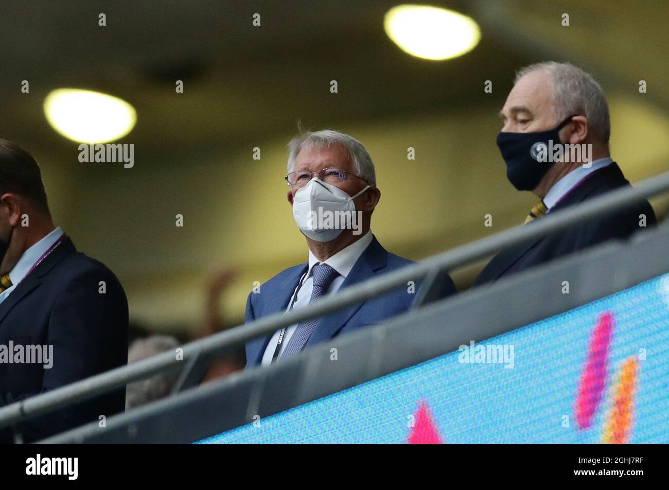 London, England, 18th June 2021. Sir Alex Ferguson the former Manchester United manager takes his seat to watch the game during the UEFA European Championships match at Wembley Stadium, London. Picture credit should read: David Klein / Sportimage via PA Images Stock Photo