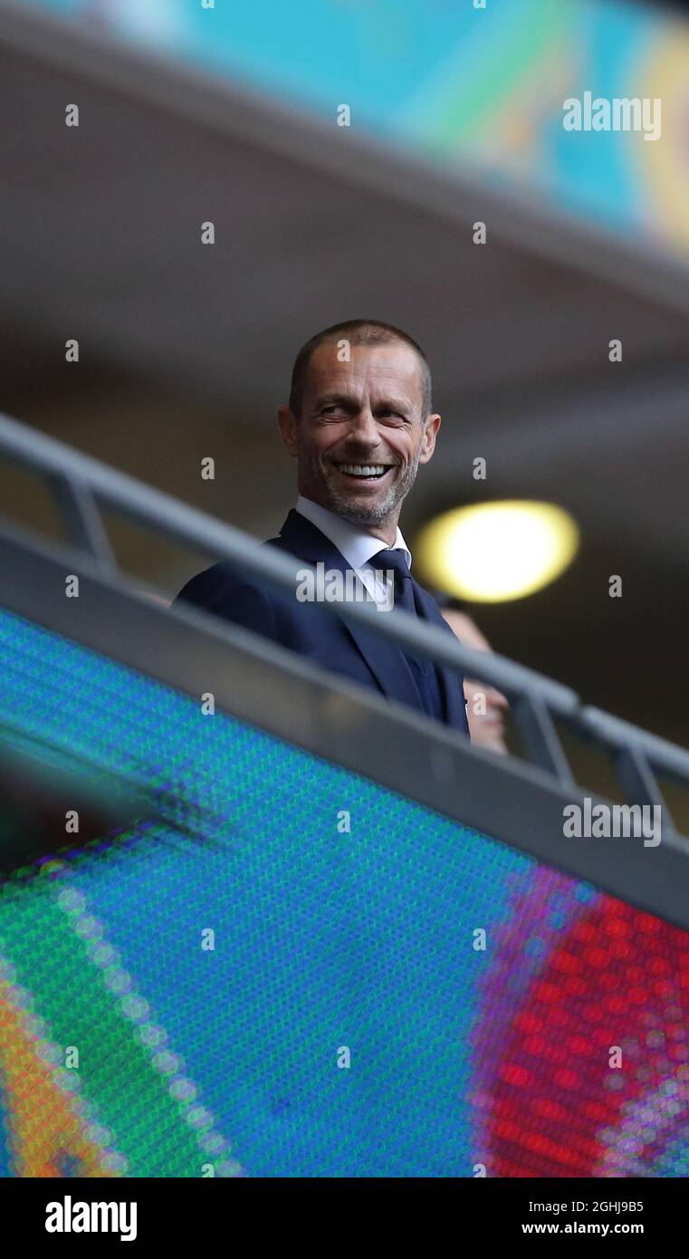 London, England, 6th July 2021. UEFA President Aleksander Ceferin during the UEFA Euro 2020 match at Wembley Stadium, London. Picture credit should read: David Klein / Sportimage via PA Images Stock Photo