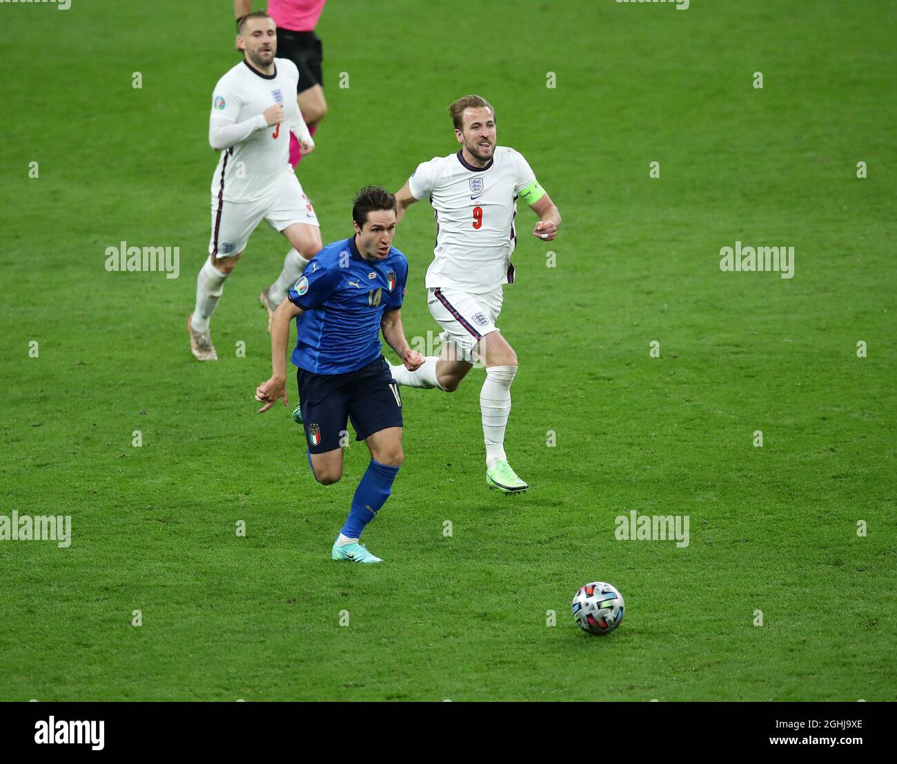 London, England, 11th July 2021. Federico Chiesa of Italy during the UEFA European Championships final match at Wembley Stadium, London. Picture credit should read: David Klein / Sportimage via PA Images Stock Photo