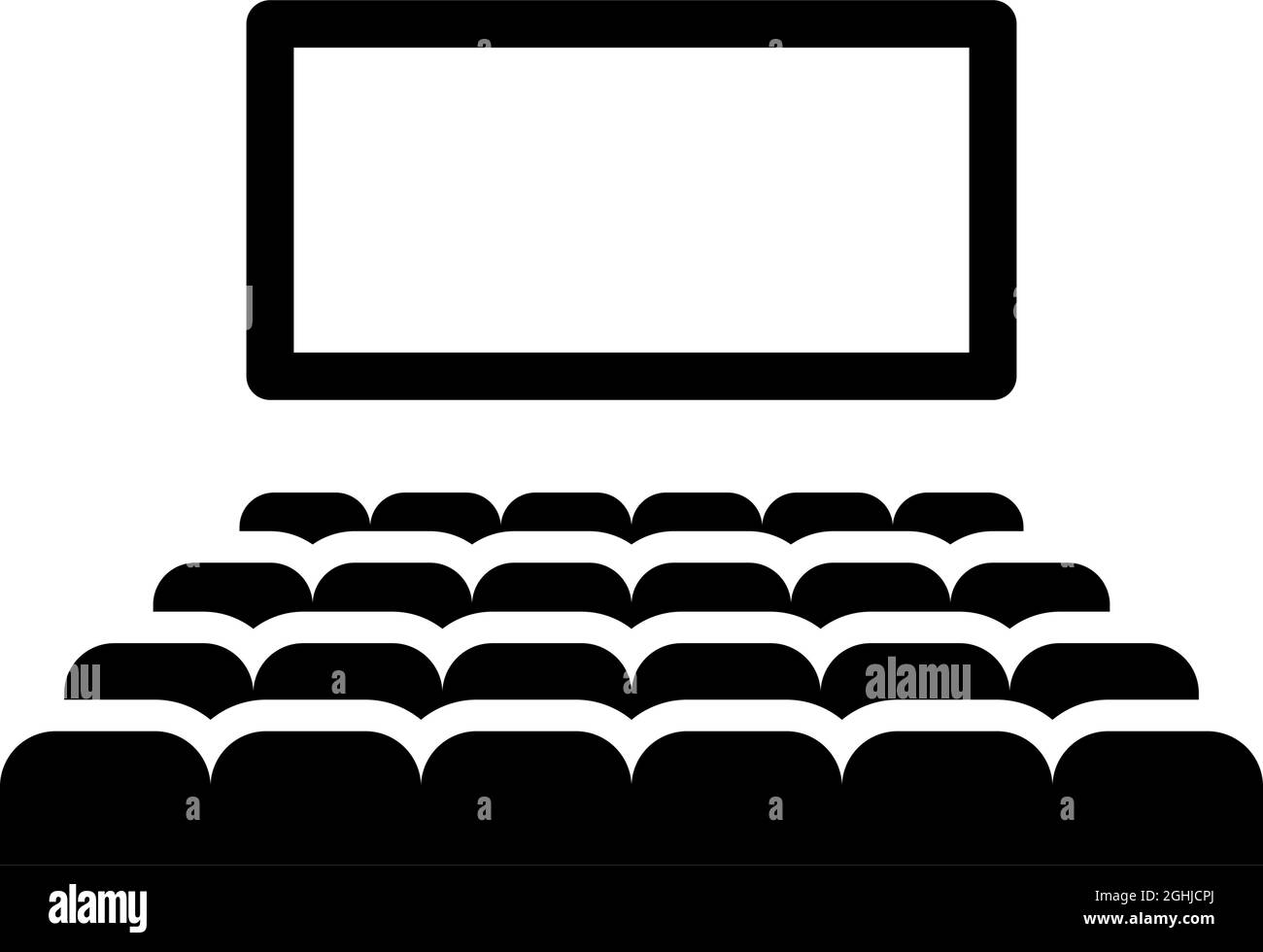 Cinema Auditorium Icon. Black Stencil Design. Vector Illustration Stock  Vector Image \u0026 Art - Alamy, image size:1300x980