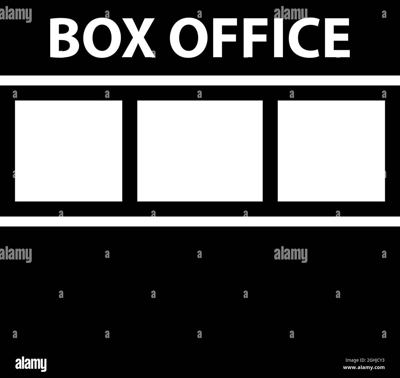 Box Office Icon. Black Stencil Design. Vector Illustration Stock Vector