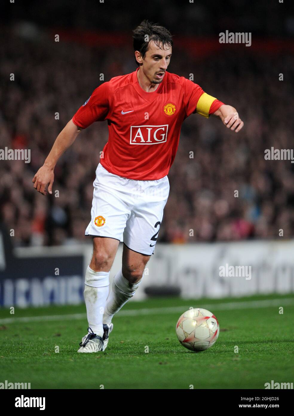 Gary Neville of Manchester United during the UEFA Champions
