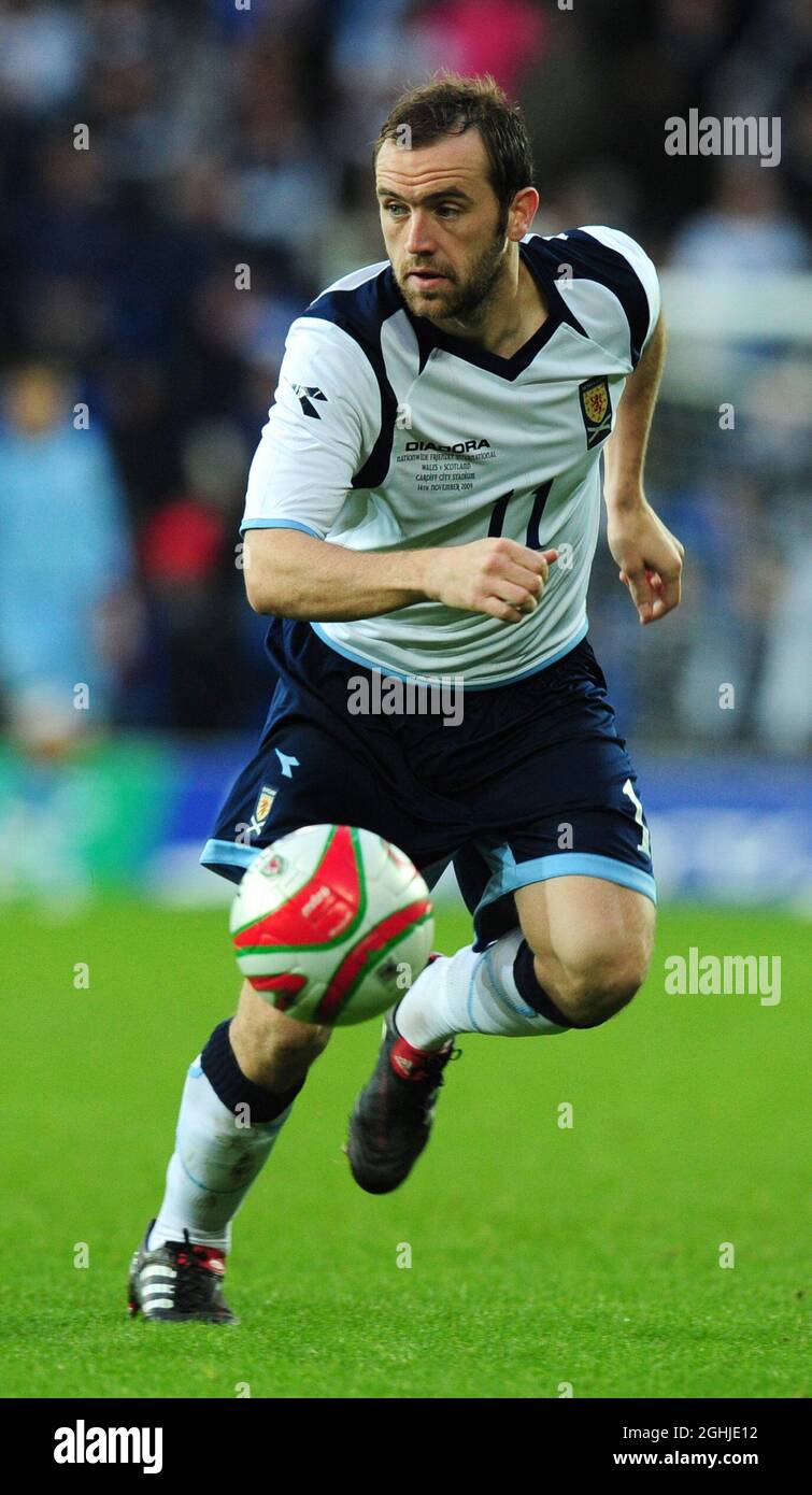 James McFadden of Scotland in action during the International Friendly match between Wales and Scotland at Cardiff City Stadium, Wales. Stock Photo