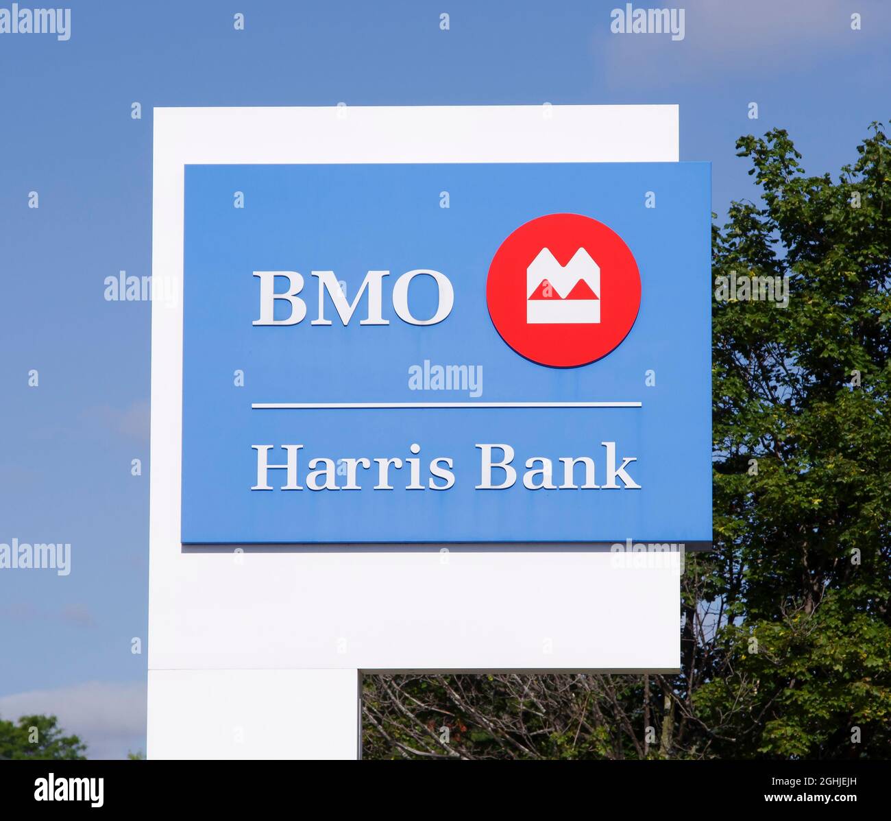 BMO Harris Bank sign, Green Bay, Wisconsin. Stock Photo