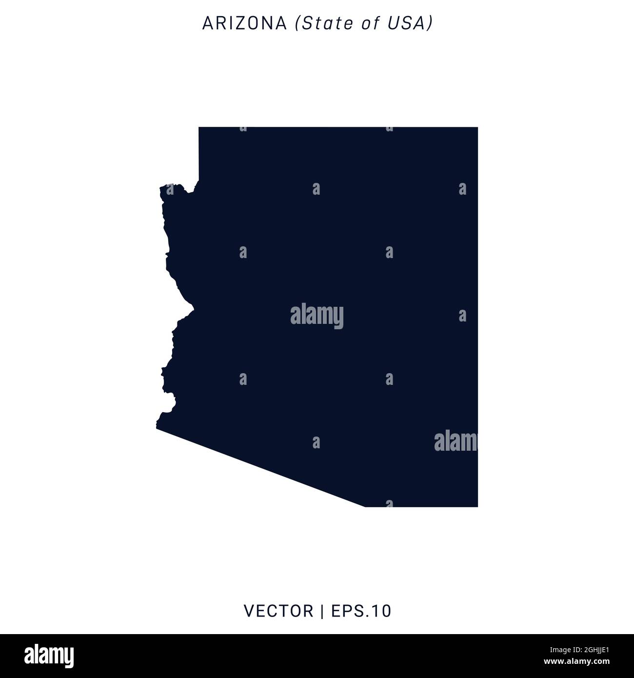 Arizona (USA) Map Vector Stock Illustration Design Template. Vector eps 10. Stock Vector