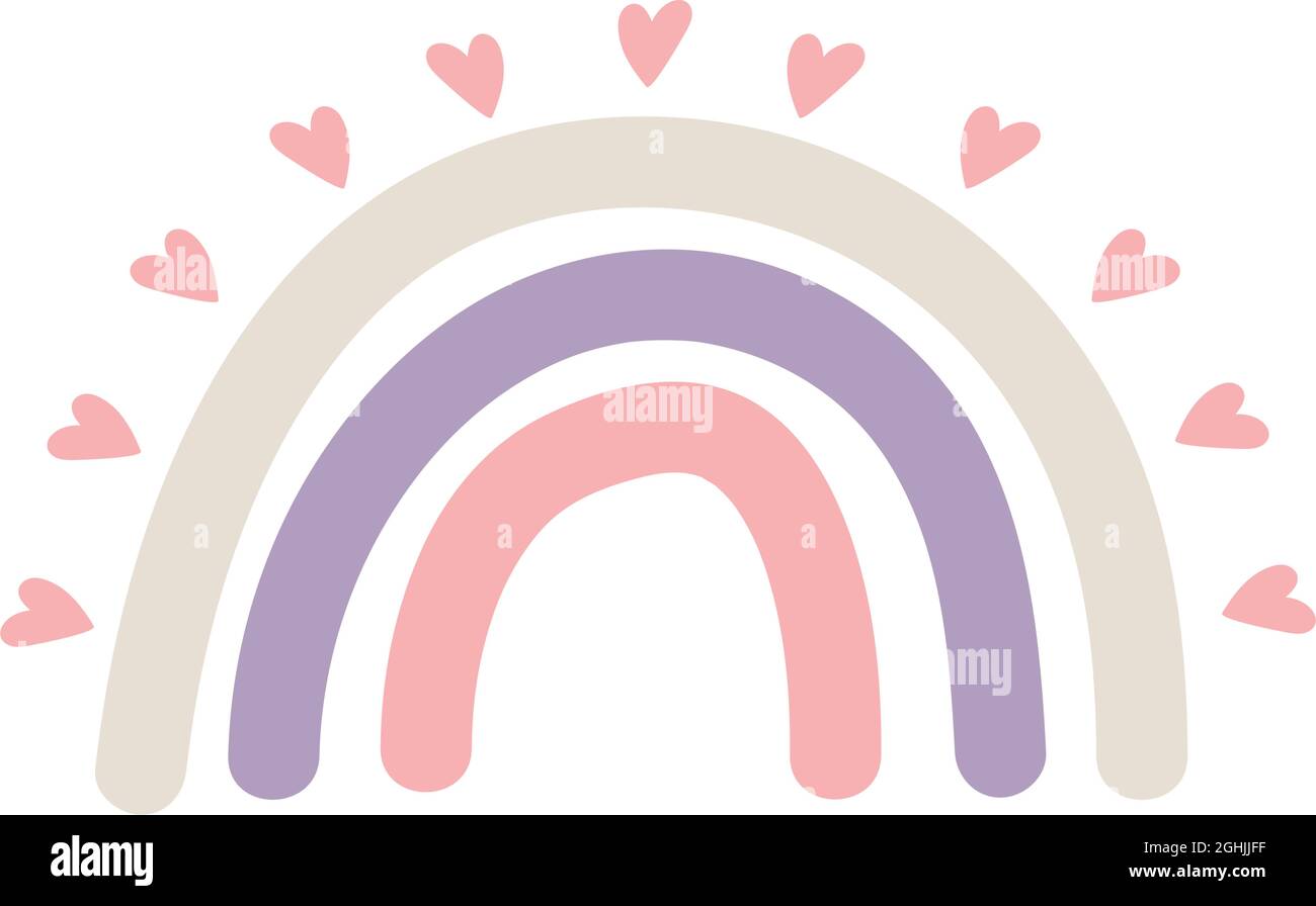 rainbow with hearts Stock Vector Image &amp; Art - Alamy