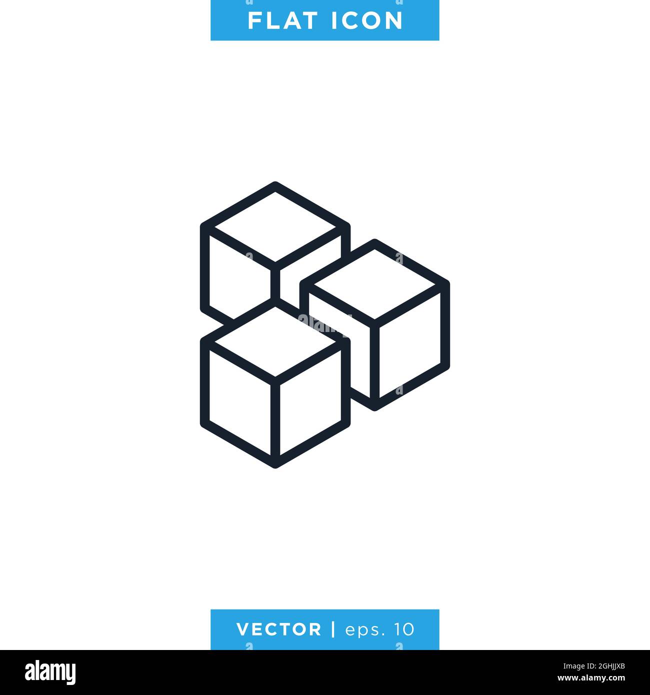 Cube Icon Vector Stock Illustration Design Template. Vector eps 10. Stock Vector