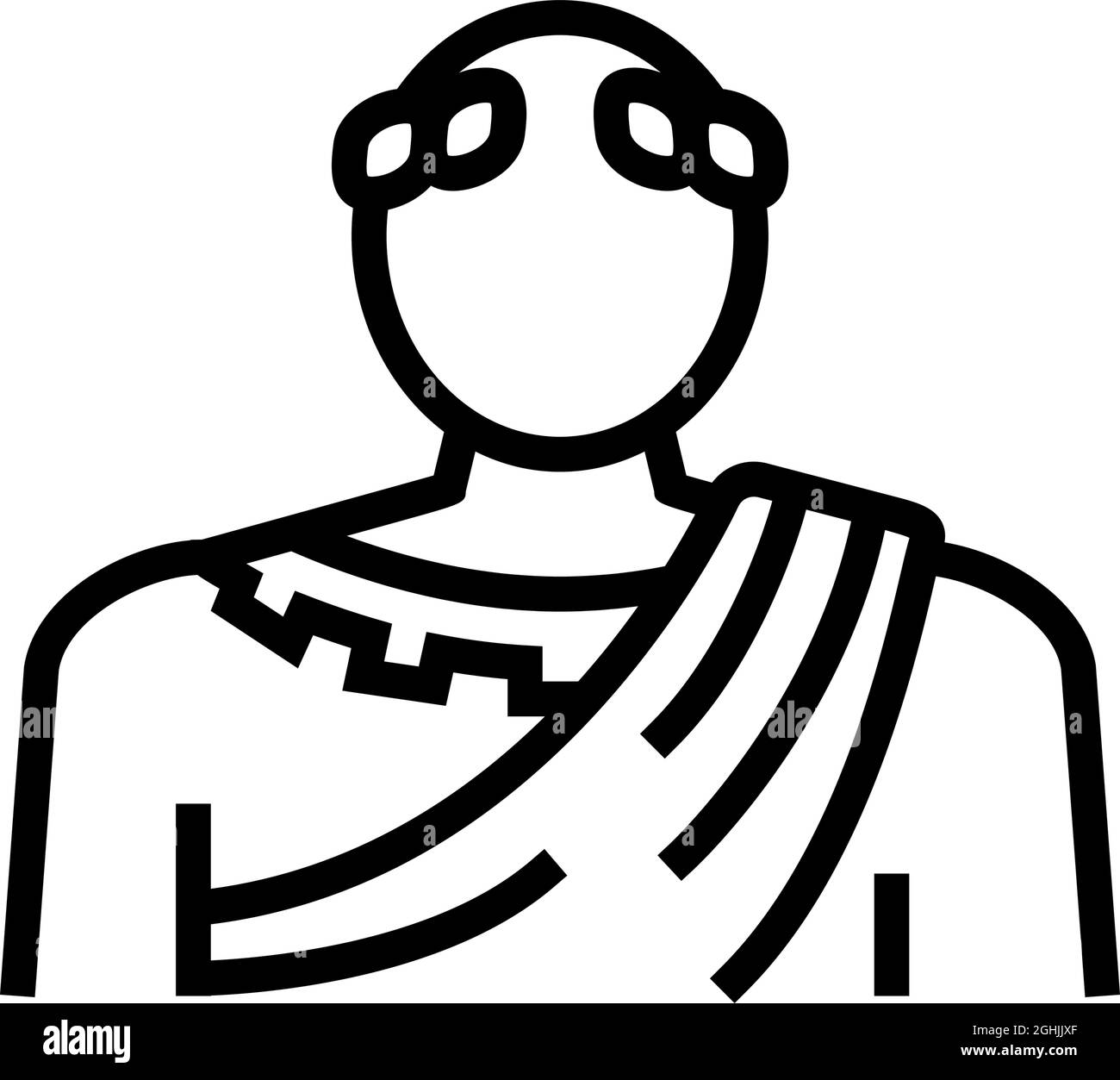 emperor ancient rome line icon vector illustration Stock Vector