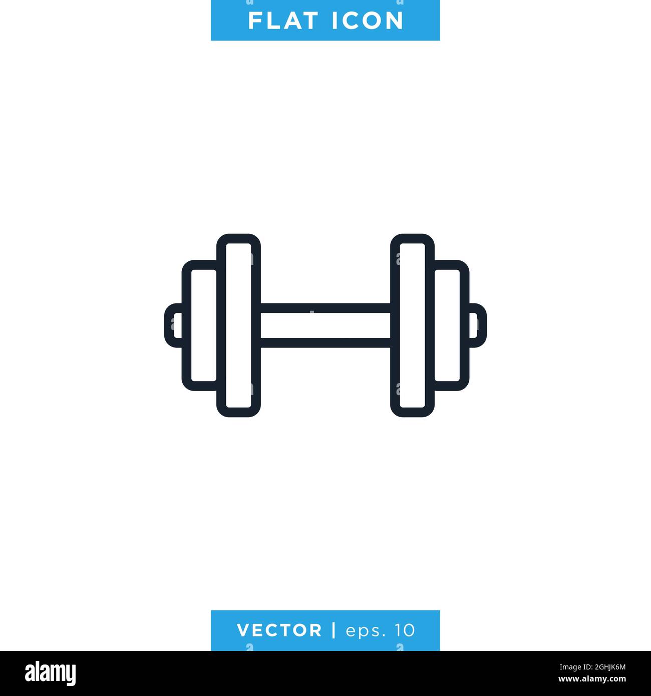 Dumbbell Icon Vector Stock Illustration Design Template. Vector eps 10. Stock Vector
