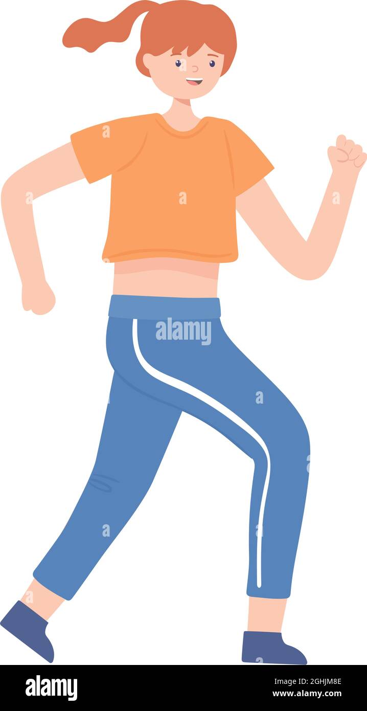 sporty girl running Stock Vector Image & Art - Alamy