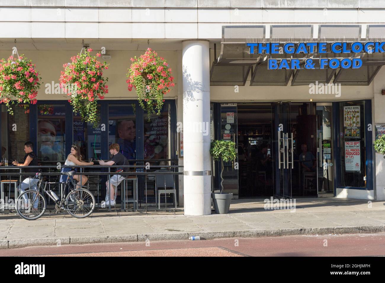 The Gate CLock BAR & FOOD Stock Photo Alamy