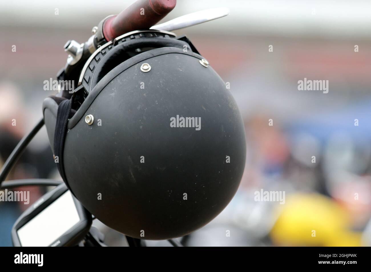 BREMEN, GERMANY - Sep 05, 2021: close up of the helmetthe helmet is to protect the head Stock Photo